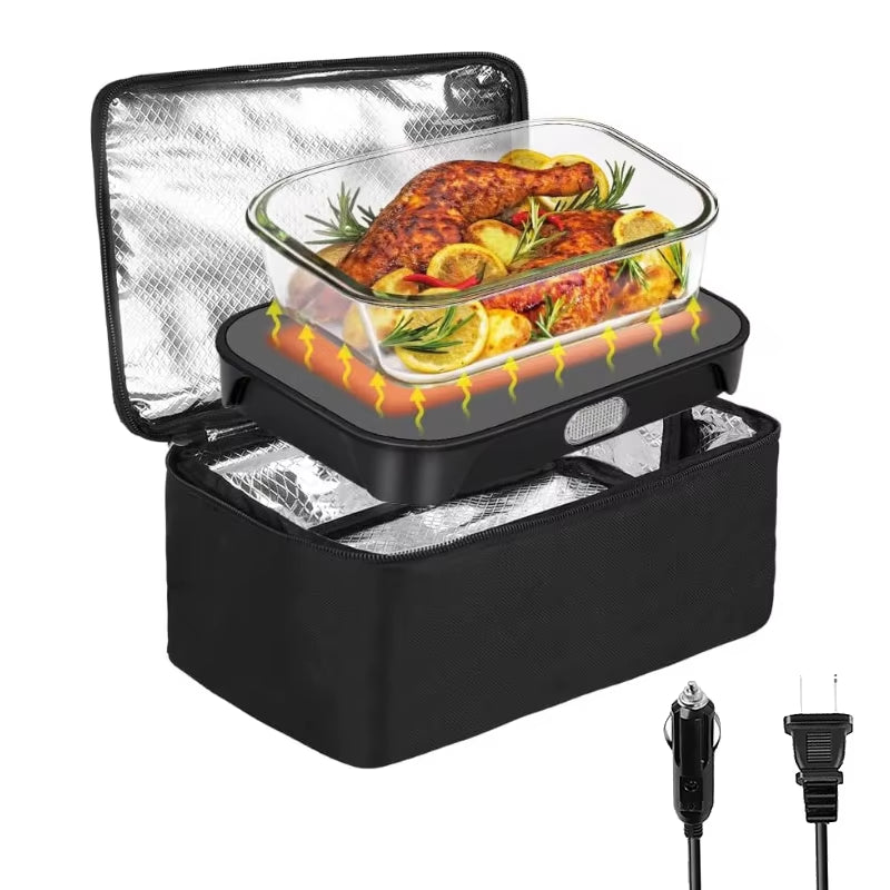 Effortless Heating on the Go: 80W Dual Use Electric Heated Bag for Car and Home - Perfect for Your Picnic and Lunch Needs!