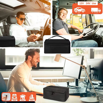 Effortless Heating on the Go: 80W Dual Use Electric Heated Bag for Car and Home - Perfect for Your Picnic and Lunch Needs!