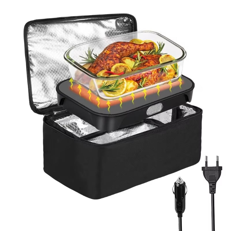 Effortless Heating on the Go: 80W Dual Use Electric Heated Bag for Car and Home - Perfect for Your Picnic and Lunch Needs!
